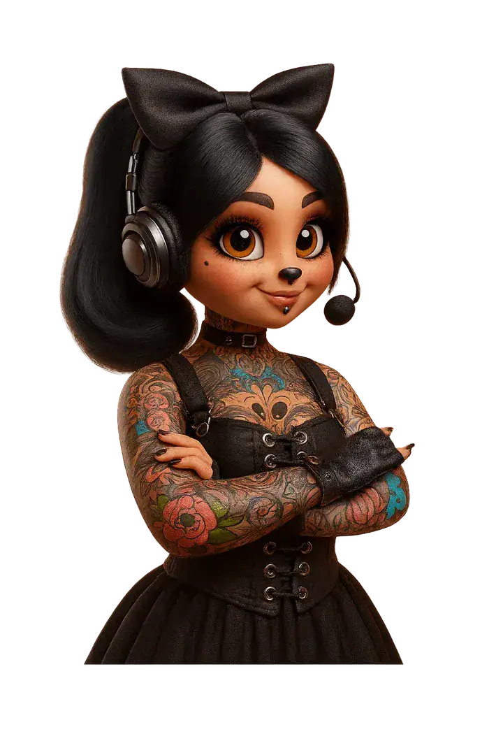 Inkerbelle — your spooky concierge for Premium Tattoo Artistry.