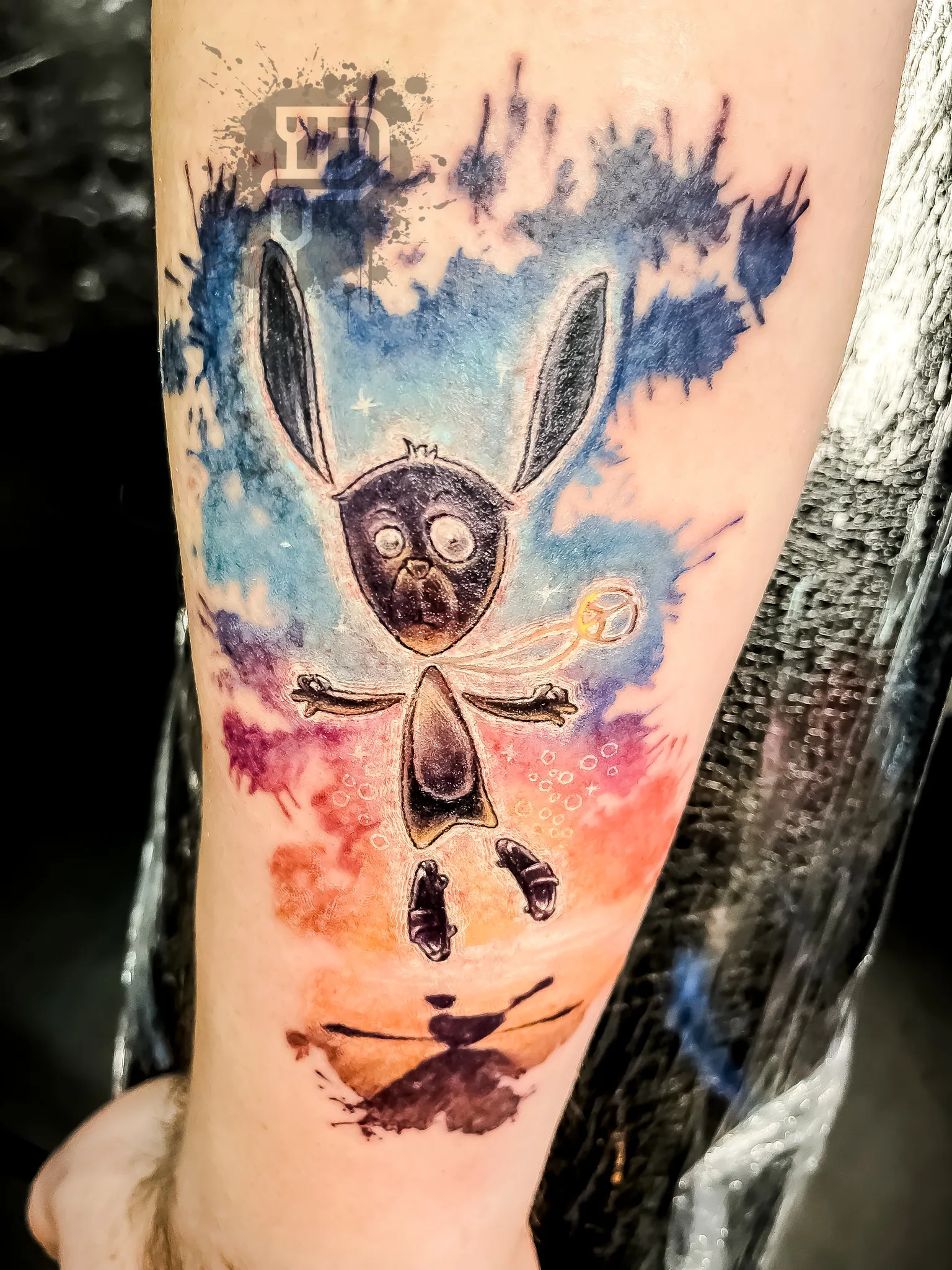 136-New School Bunny with Sandals and Peace Chain Forearm Tattoo – Daniel Collins – Premium Tattoo Artistry
