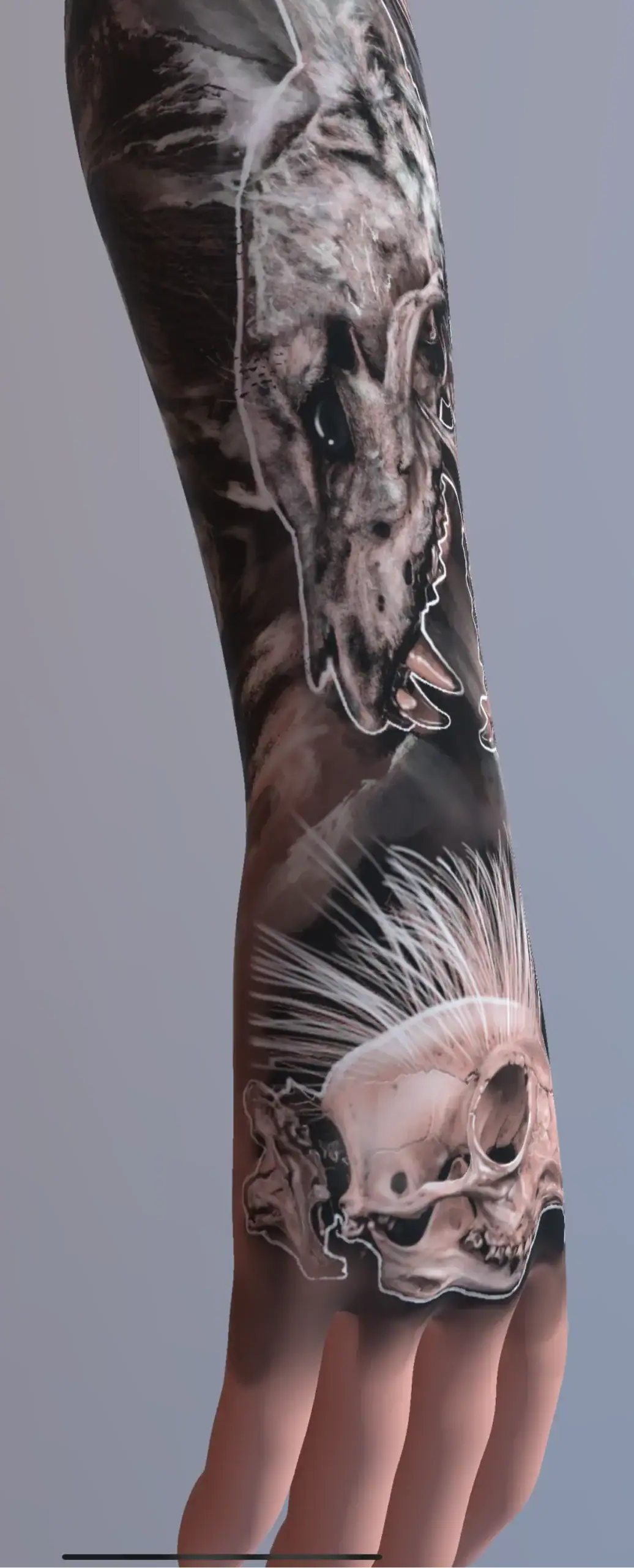 Scorched and Thriving Earth arm sleeve tattoo | Premium Tattoo Artistry Austin, TX