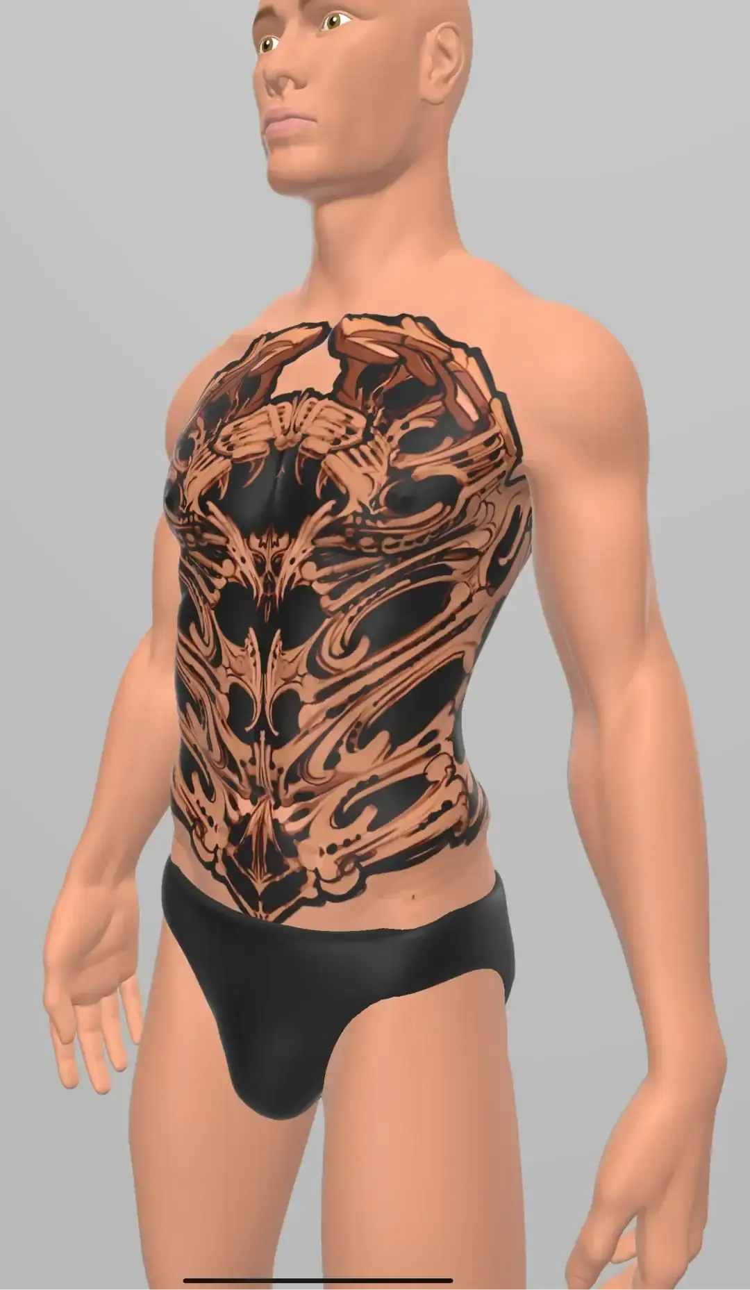 Bio-Organic torso tattoo design | Premium Tattoo Artistry Austin, TX